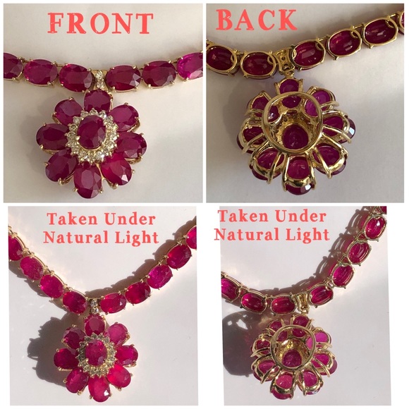 🌟SOLD!🌟14K Mozambique Ruby/ Diamond Necklace - Picture 2 of 8